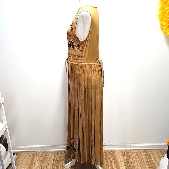 Select Chic Embroidered Boho Cottagecore Sleeveless Maxi Dress Sz XL - READ - Picture 4 of 10